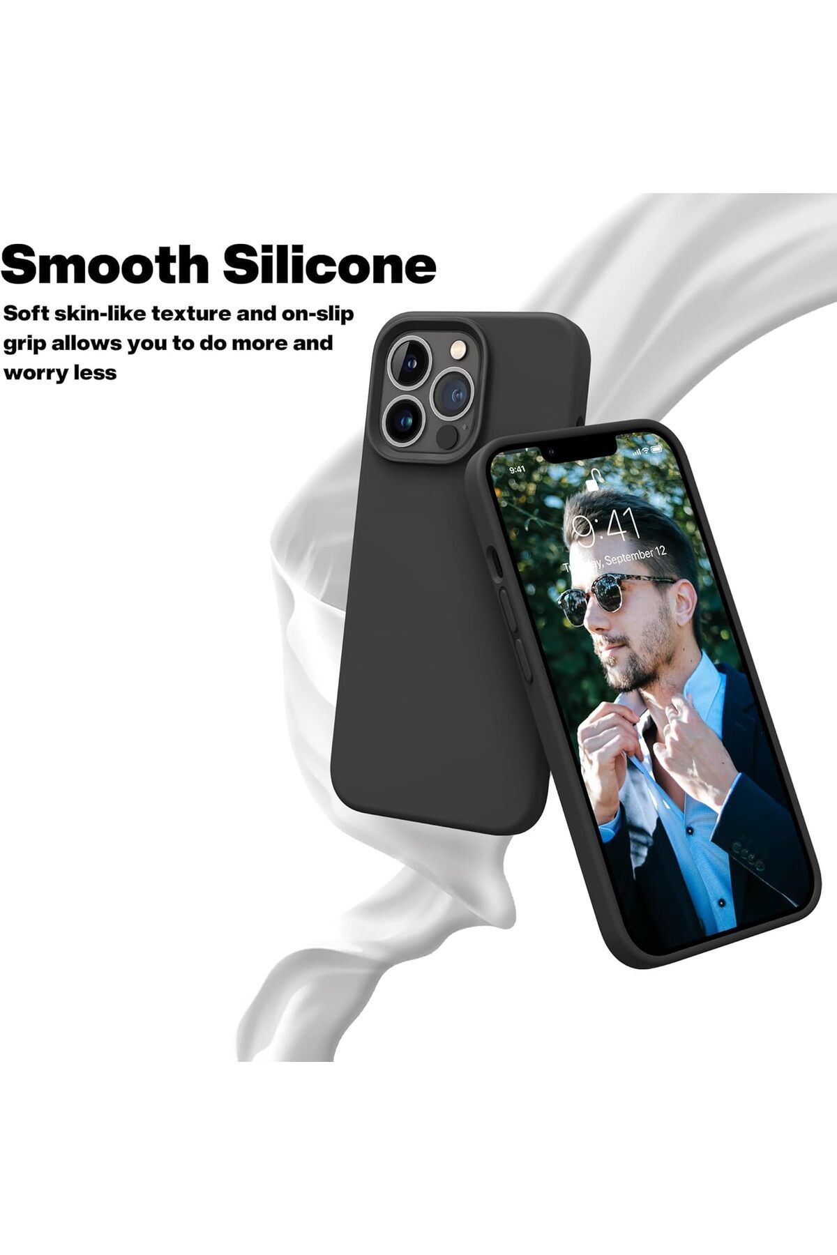 Generic-Silicone Case Cover Compatible with iPhone 13 pro max , Ultra Slim Fit with Full Body Protection 7