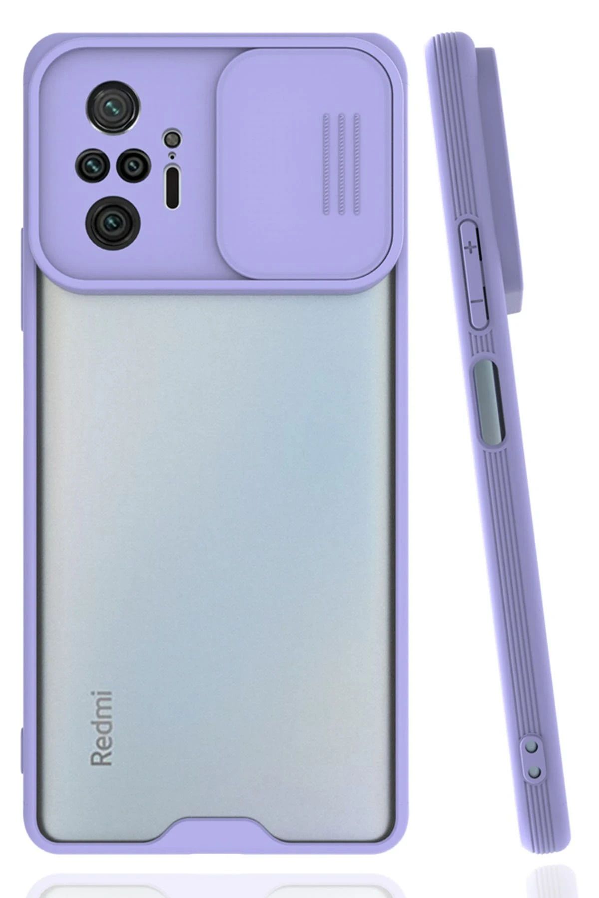 NewFace Xiaomi Redmi Note 10 Pro Kılıf Platin Kamera Koruma Silikon - Lila BSTMY