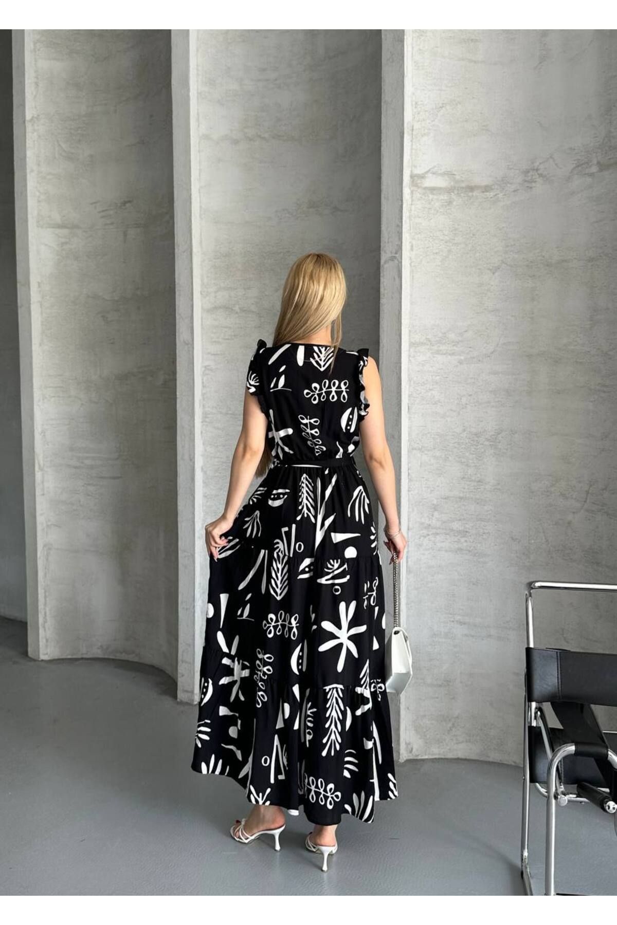 ASM Fashion-Women's Viscosa Printed Belted Dress 5