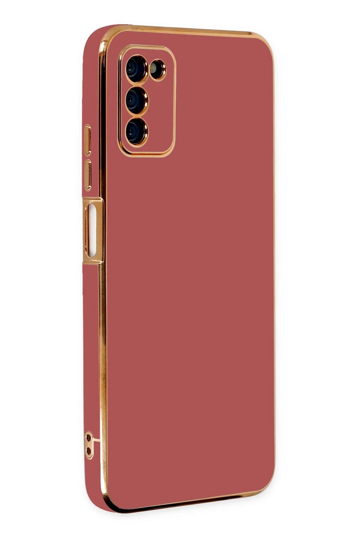 NewFace Samsung Galaxy A03S Kılıf Volet Silikon - Kırmızı LZWDR