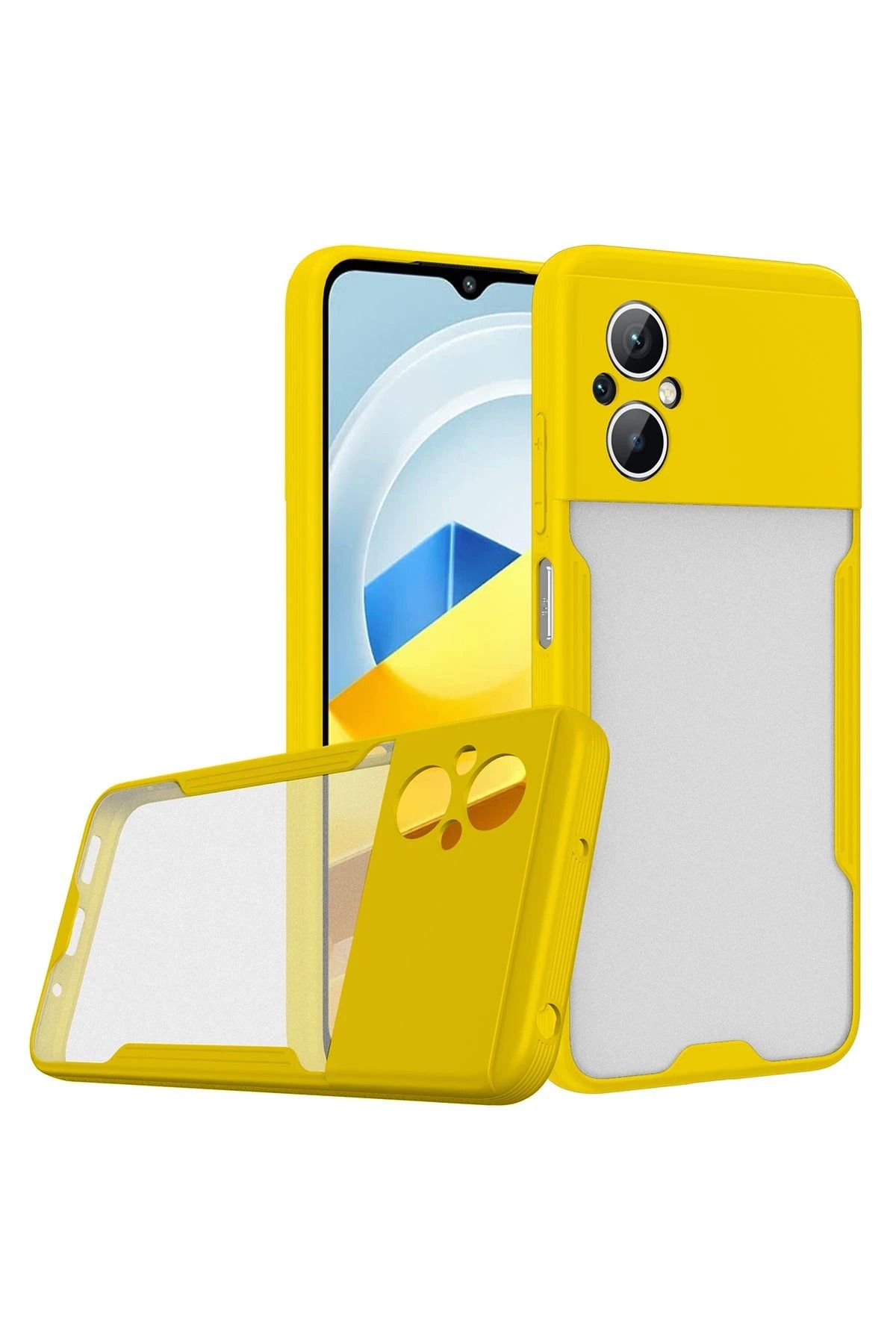 NewFace Xiaomi Poco M5 Kılıf Platin Silikon - Sarı JOJUA