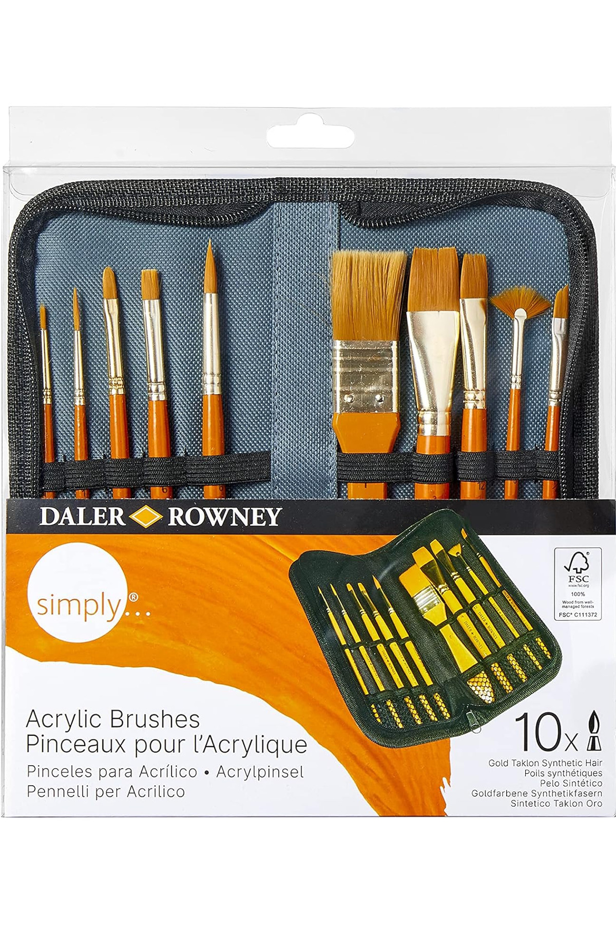 Daler Rowney Çantalı Fırça Seti 10 Parça