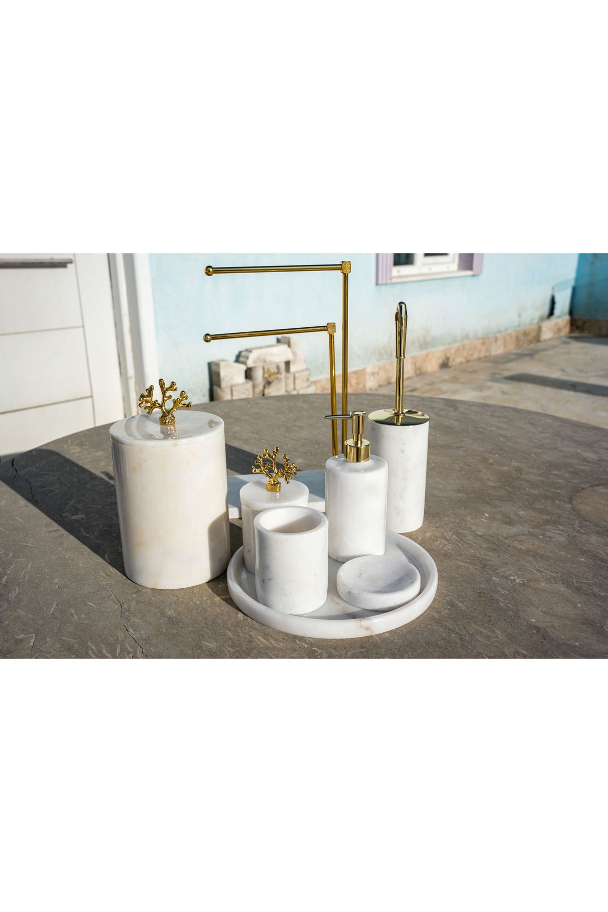 MidartStone Mermer Banyo Seti 8 parça 1.Kalite ve 1.Sınıf İşçilik