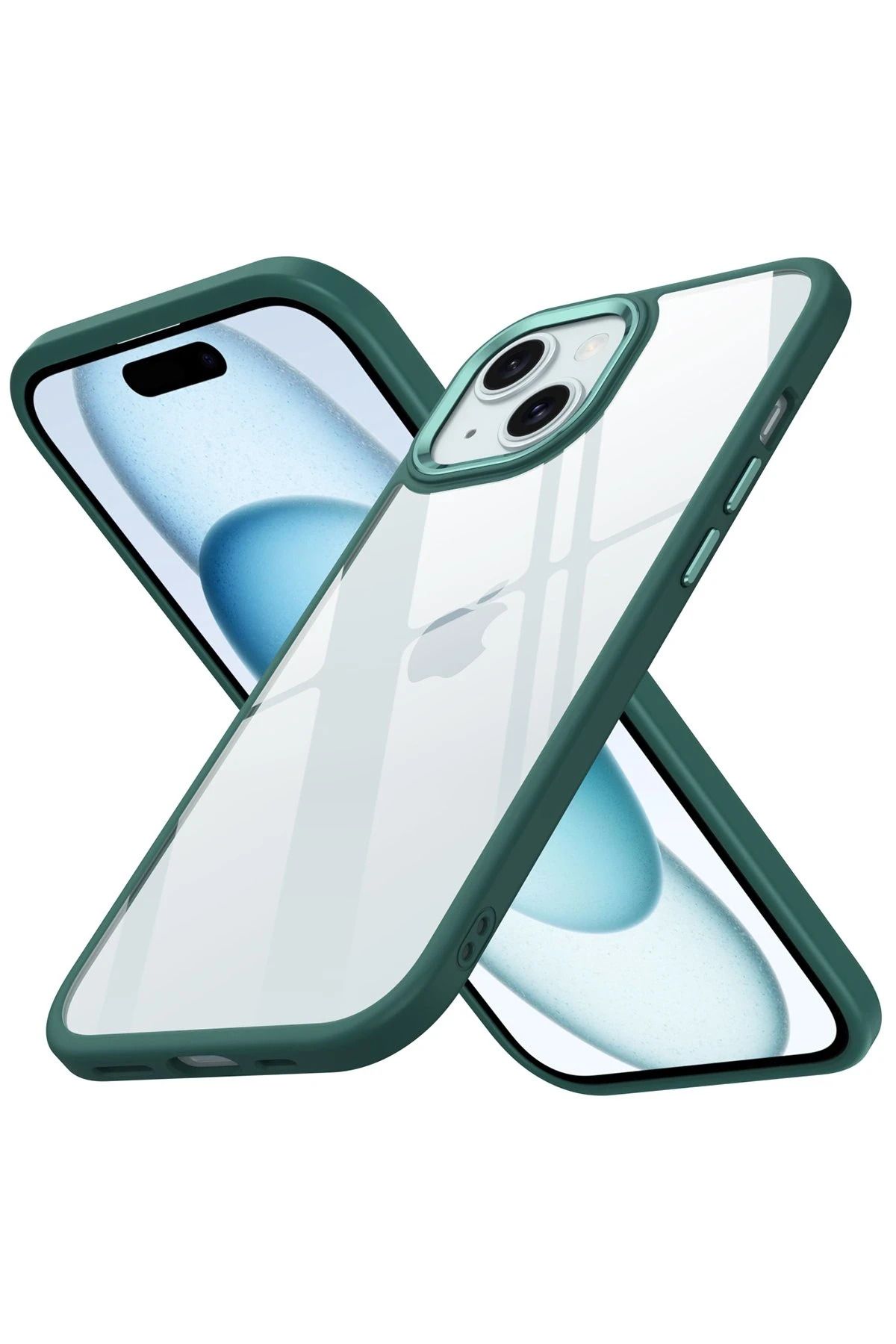 NewFace iPhone 15 Kılıf Power Silikon - Koyu Yeşil JOJUA