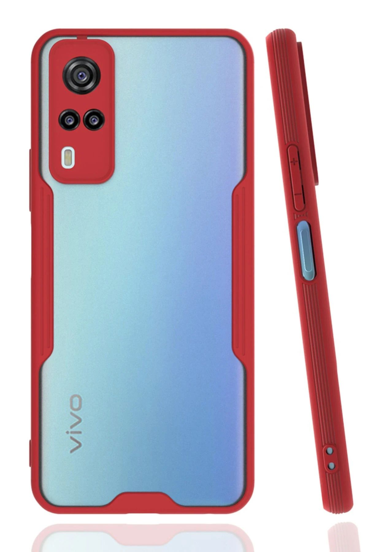 NewFace Vivo Y53S Kılıf Platin Silikon - Kırmızı INSLM