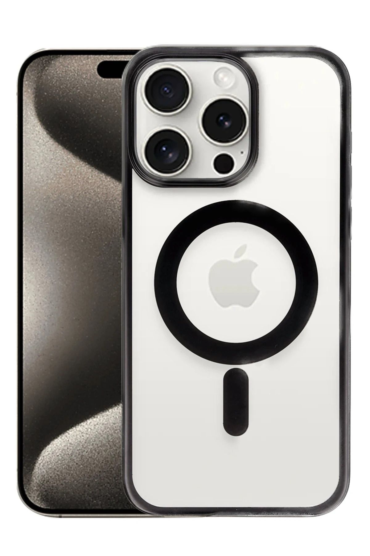 NewFace iPhone 15 Pro Max Kılıf Erozi Magsafe Kapak - Siyah JOJUA