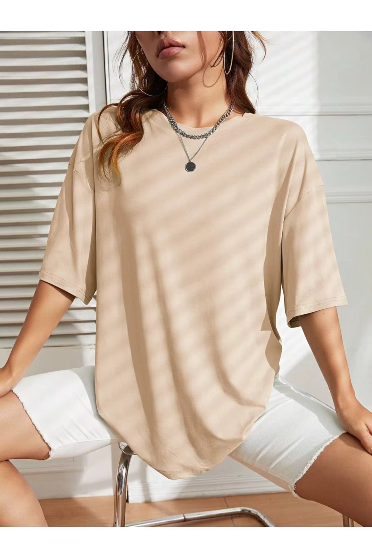 LG LAGULER Düz Renkli Oversize Tişört, Bahar ve Yaz İçin Rahat Kısa Kollu Üst, Unisex Kadın Erkek