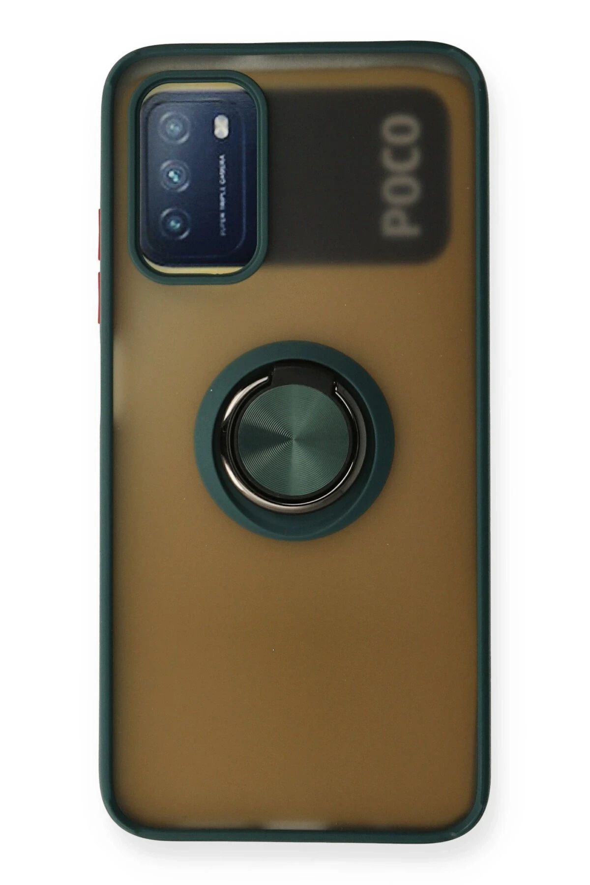 NewFace Xiaomi Redmi 9T Kılıf Montreal Yüzüklü Silikon Kapak - Yeşil NRMSA