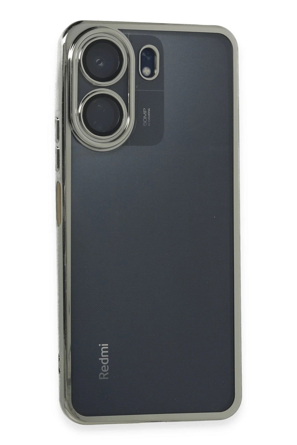 NewFace Xiaomi Redmi 13C Kılıf Lensli Silikon - Gümüş JOJUA