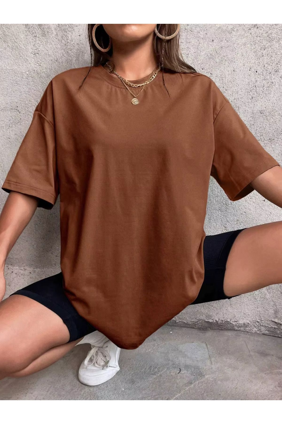 LG LAGULER Düz Renkli Oversize Tişört, Bahar ve Yaz İçin Rahat Kısa Kollu Üst, Unisex Kadın Erkek