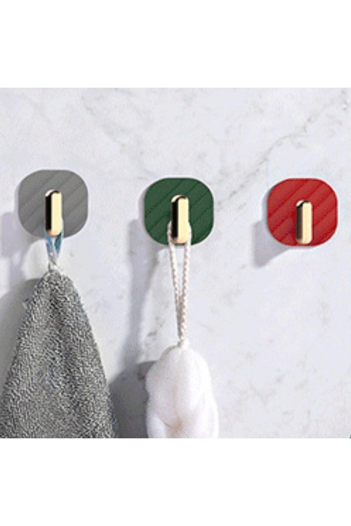 COLLECTİON 2li askı askılık güçlü Yapışkanlı Retro Askılık Dolap Kapak Kulpu Yeşil