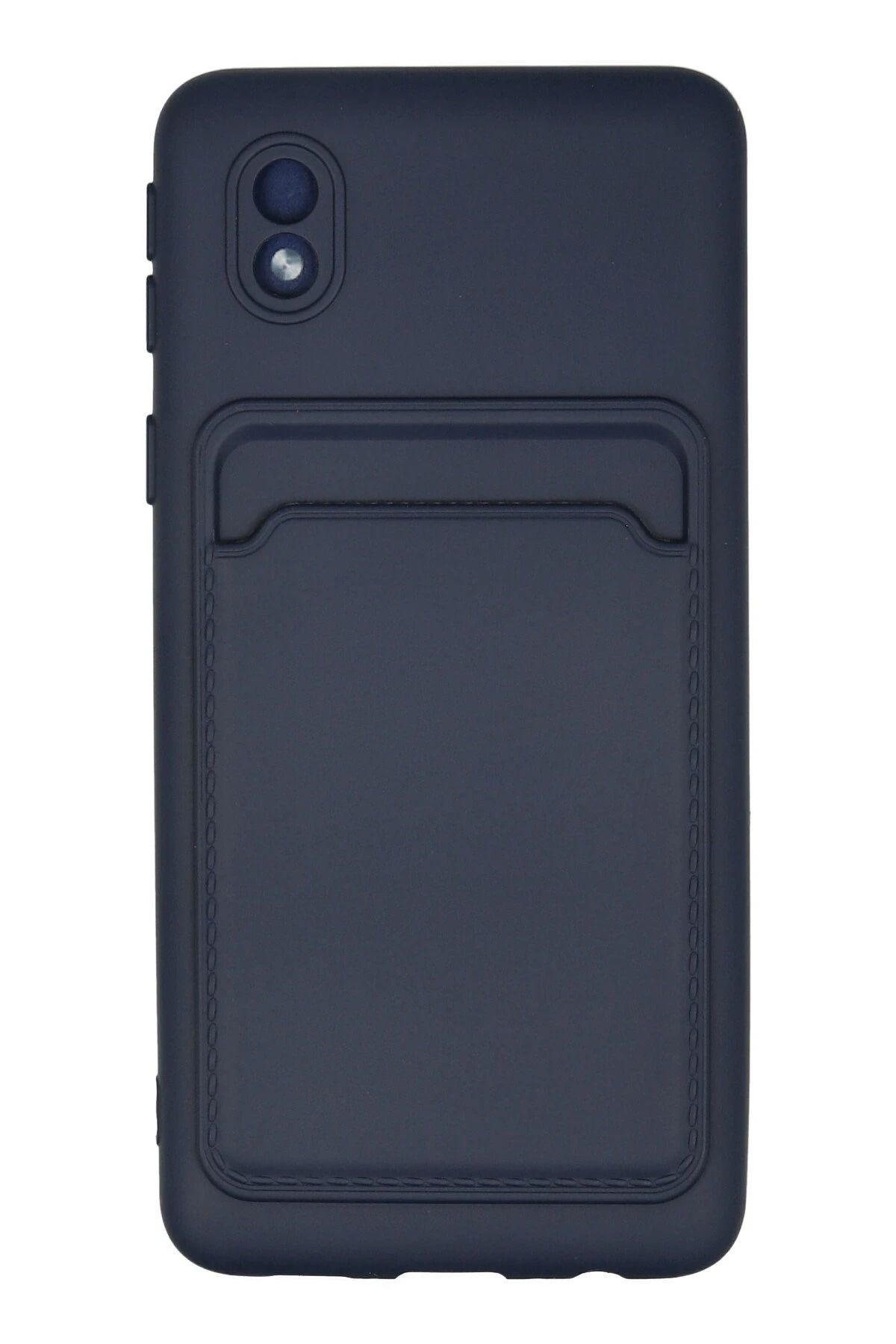 NewFace Samsung Galaxy A01 Core Kılıf Kelvin Kartvizitli Silikon - Lacivert NRMSA