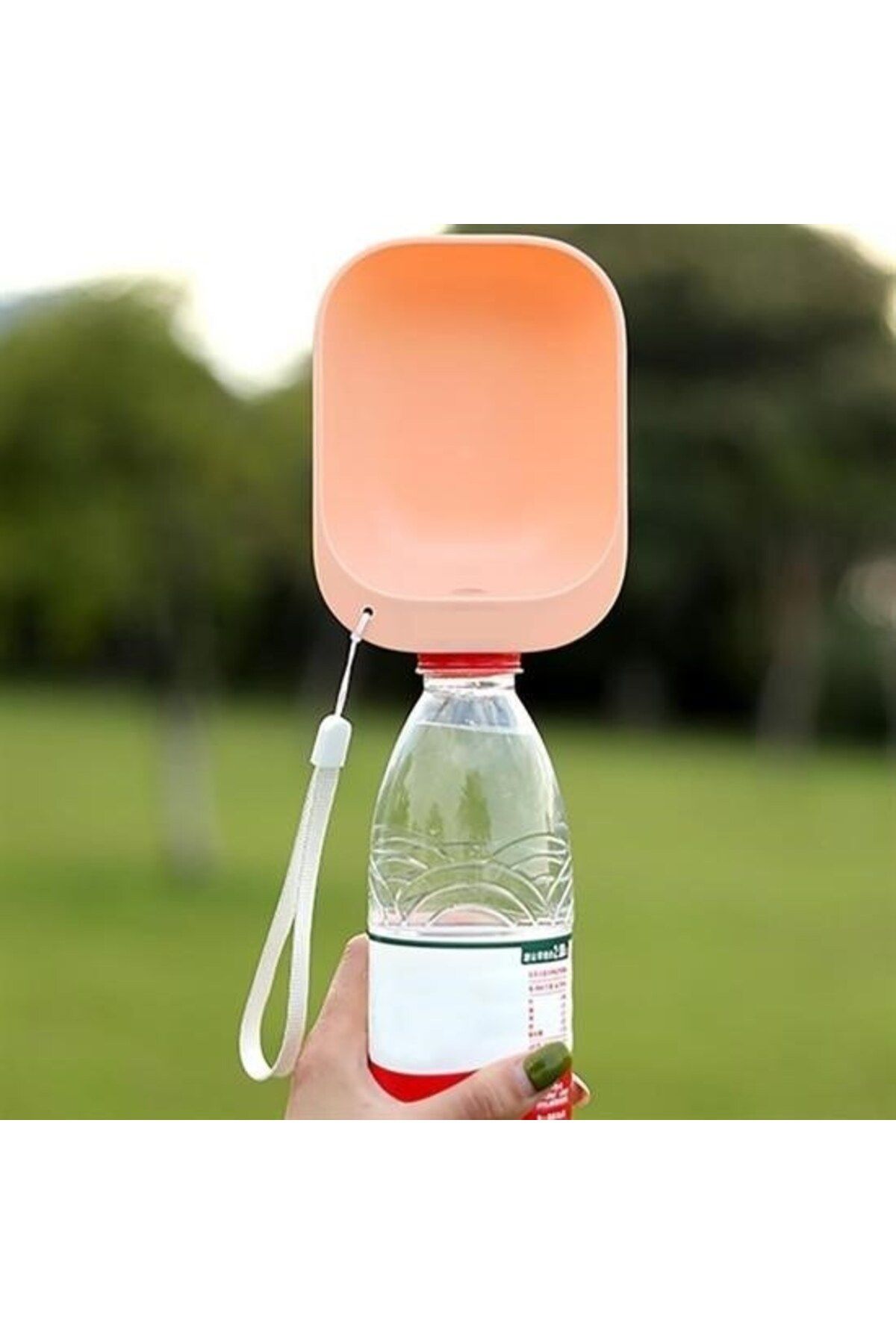 Allproduct ® Evcil Hayvan Plastik Yıkanabilir Taşınabilir Su Şişesi Bağlantılı Su Kabı