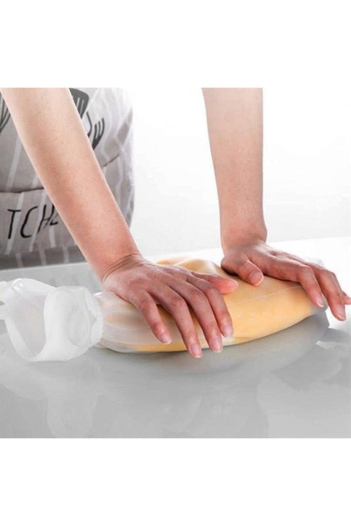 Nurum E Tİcaret BUFFER® Orta Hamur Torbası Silikon Şeffaf Hamur Yoğurma Torbası Ekmek Makarna Mantı Hamuru Kolay Yo