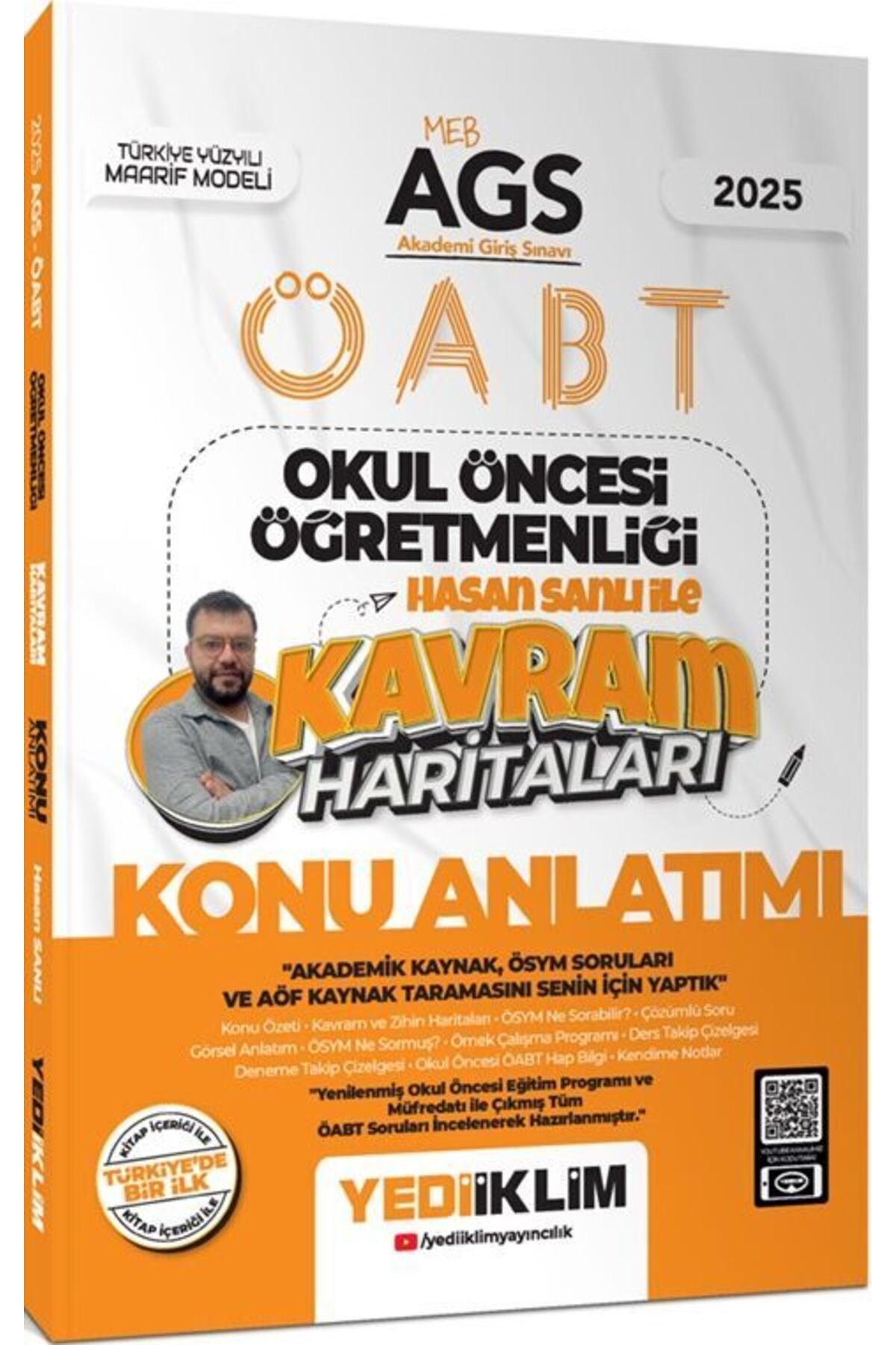 Yediiklim Yayınları Yediiklim Yayınları 2025 MEB AGS ÖABT Okul Öncesi Öğretmenliği Hasan Sanlı İle Kavram Haritaları Ko