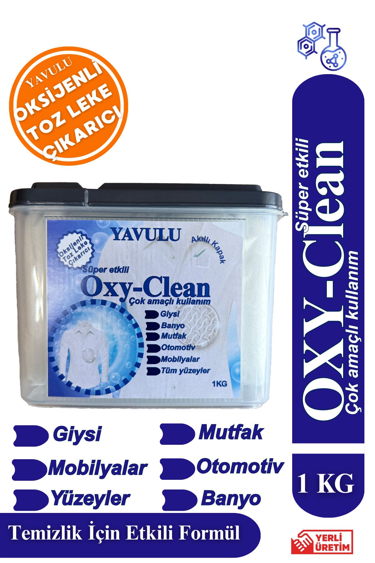 yavulu Oksijenli Toz Leke Çıkarıcı Oxy Clean Süper Etki 1000g-1kg
