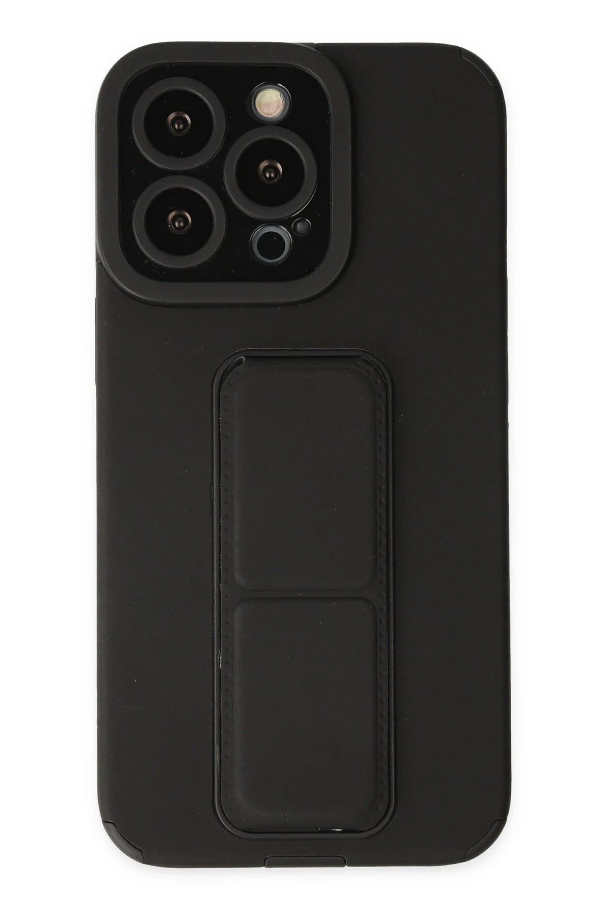 NewFace iPhone 14 Pro Max Kılıf Mega Standlı Silikon - Siyah FERRG