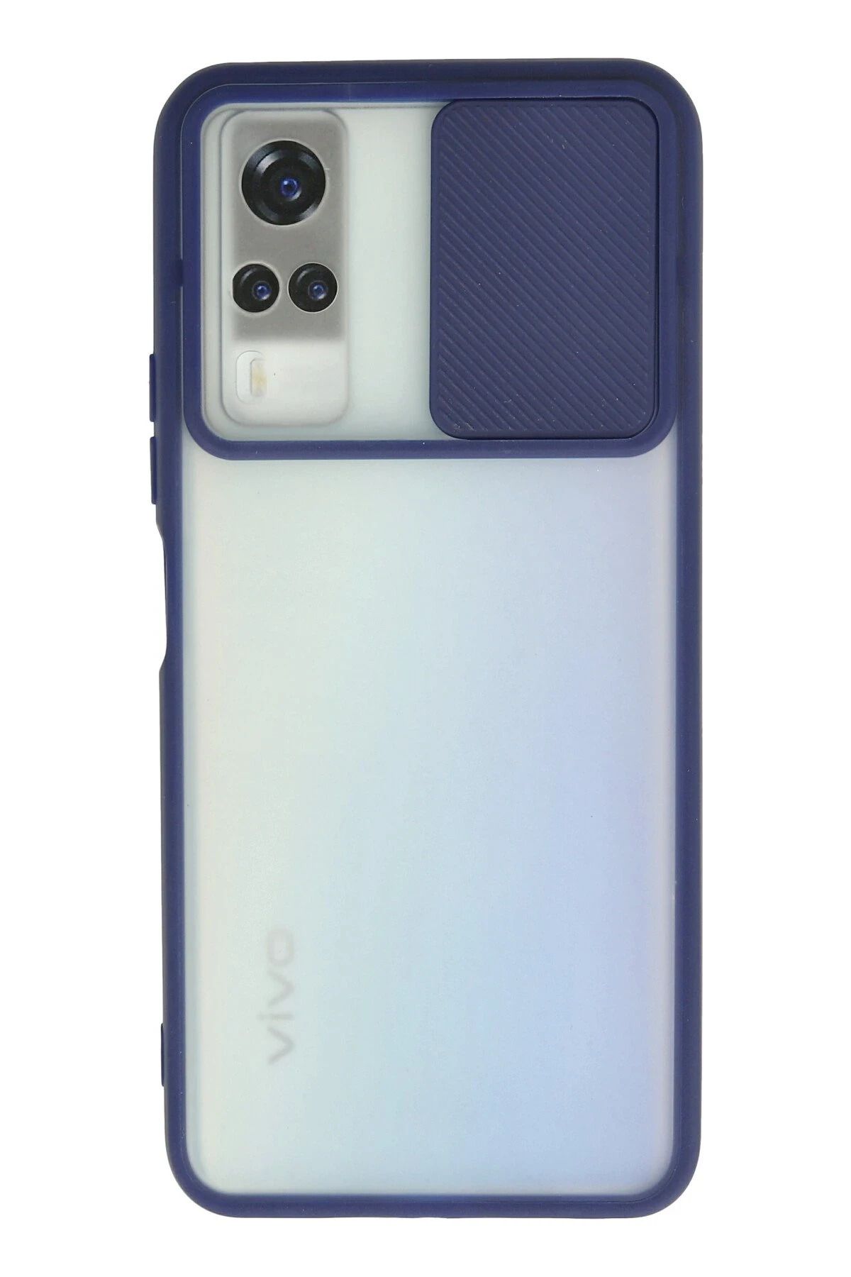 NewFace Vivo Y53S Kılıf Palm Buzlu Kamera Sürgülü Silikon - Lacivert HNZRN