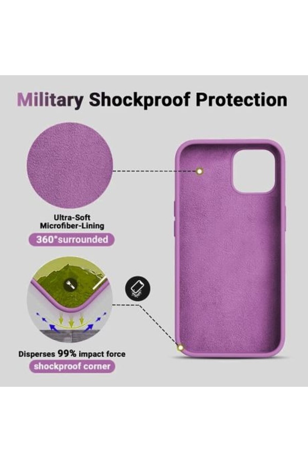 Generic-Silicone Case Cover Compatible with iPhone 13 pro max , Ultra Slim Fit with Full Body Protection 2