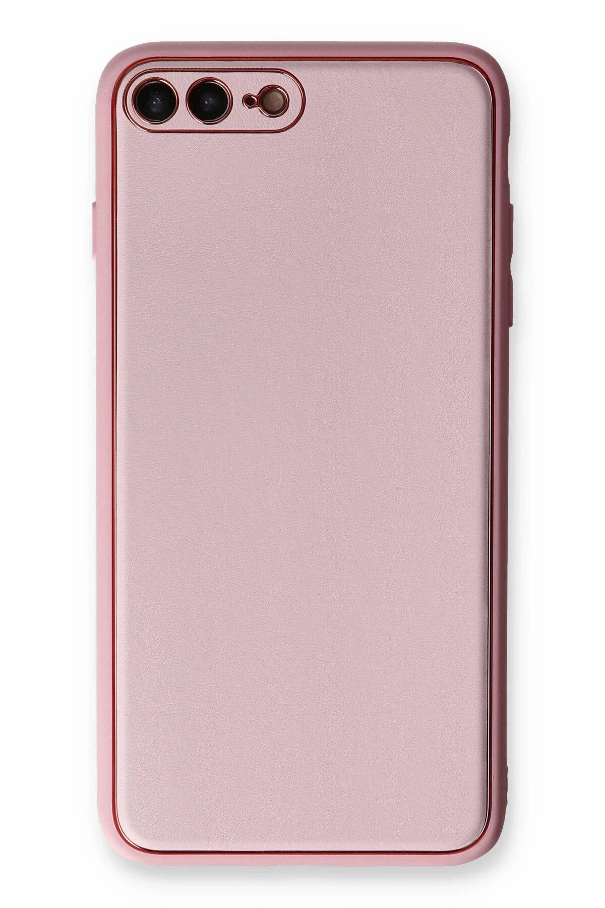 NewFace iPhone 7 Plus Kılıf Coco Deri Silikon Kapak - Pudra INSLM