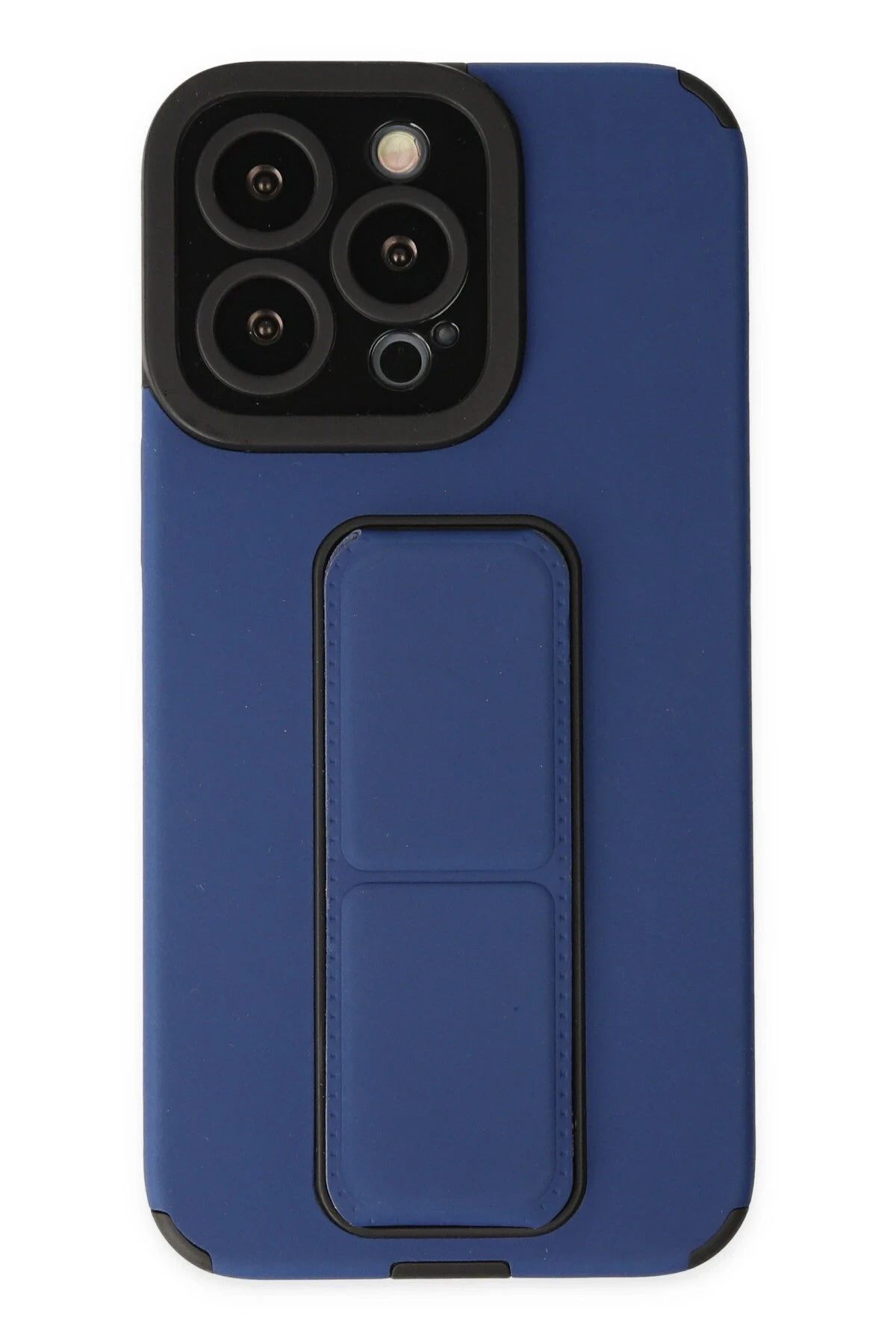 NewFace iPhone 14 Pro Kılıf Mega Standlı Silikon - Mavi JOJUA