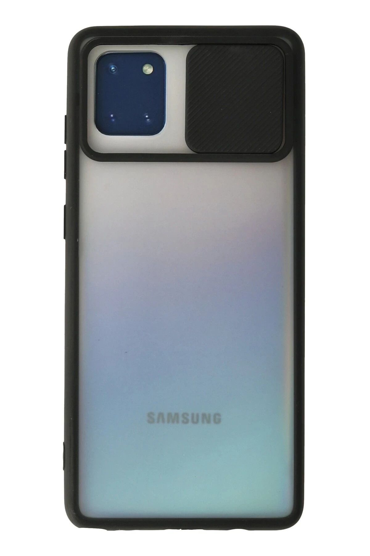 NewFace Samsung Galaxy A81 / Note 10 Lite Kılıf Palm Buzlu Kamera Sürgülü Silikon - Siyah HNZRN