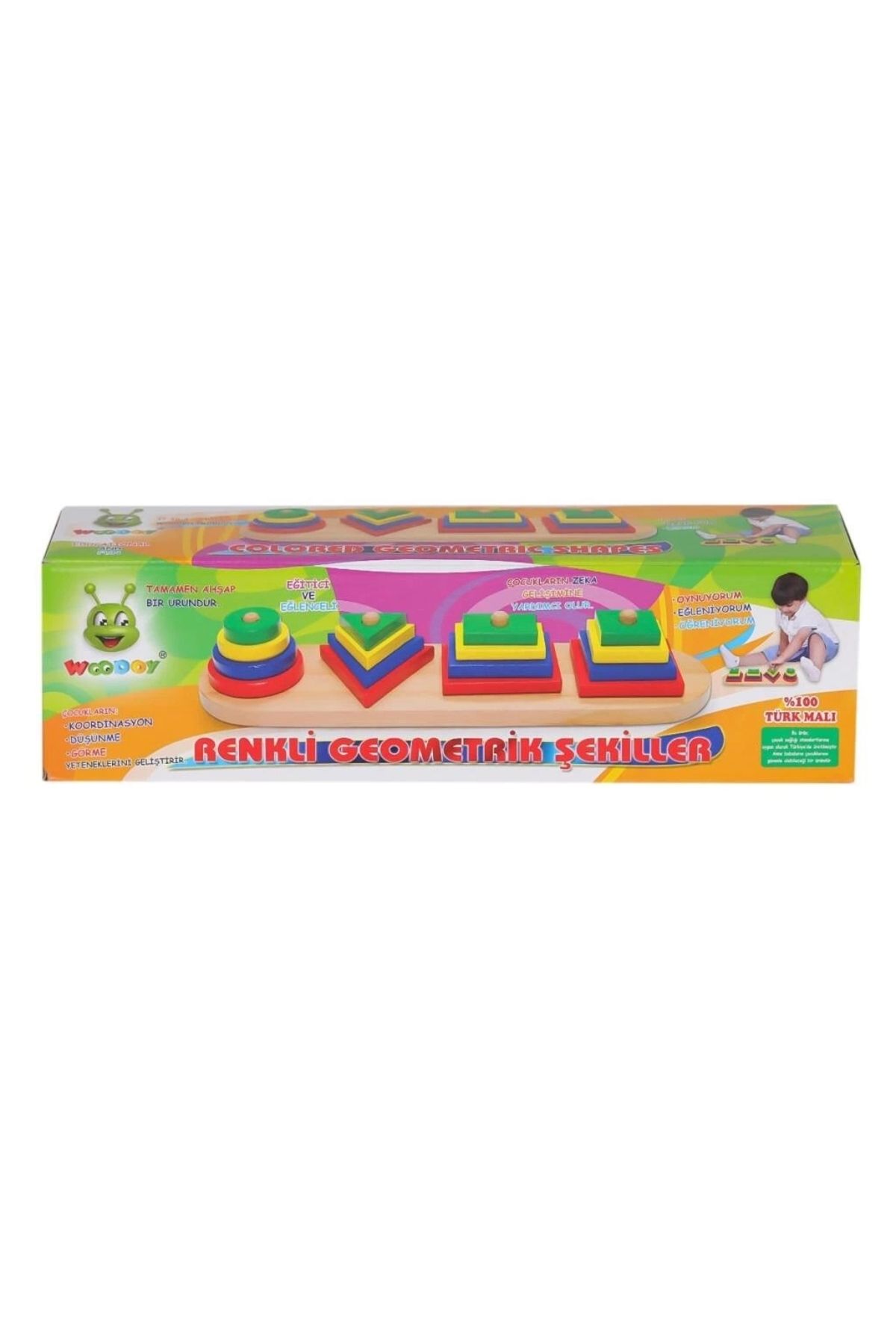 Eng Nessiworld Kr006 Woodoy Renkli Geometrik Şekiller -karsan Oyuncak