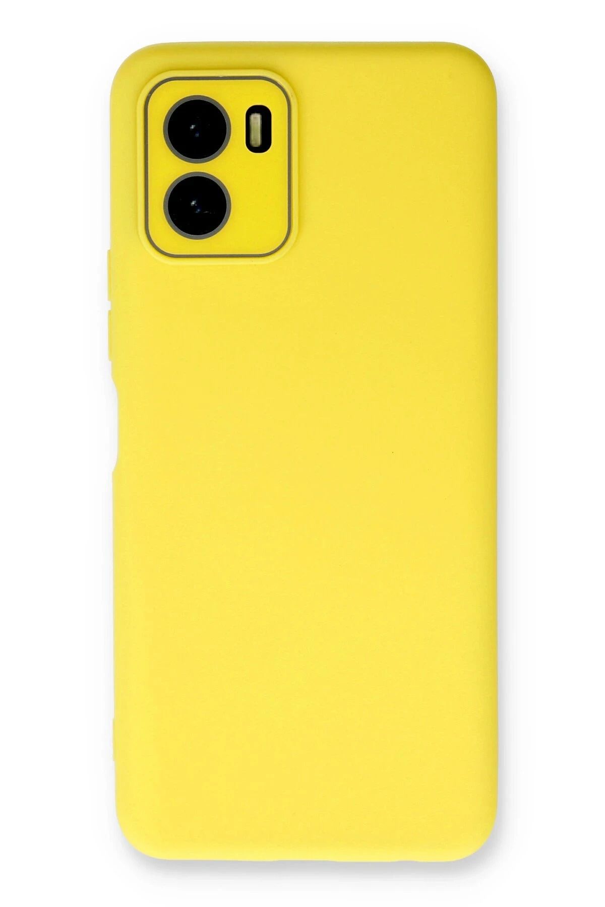 NewFace Vivo Y15S Kılıf Lansman Glass Kapak - Sarı JOJUA