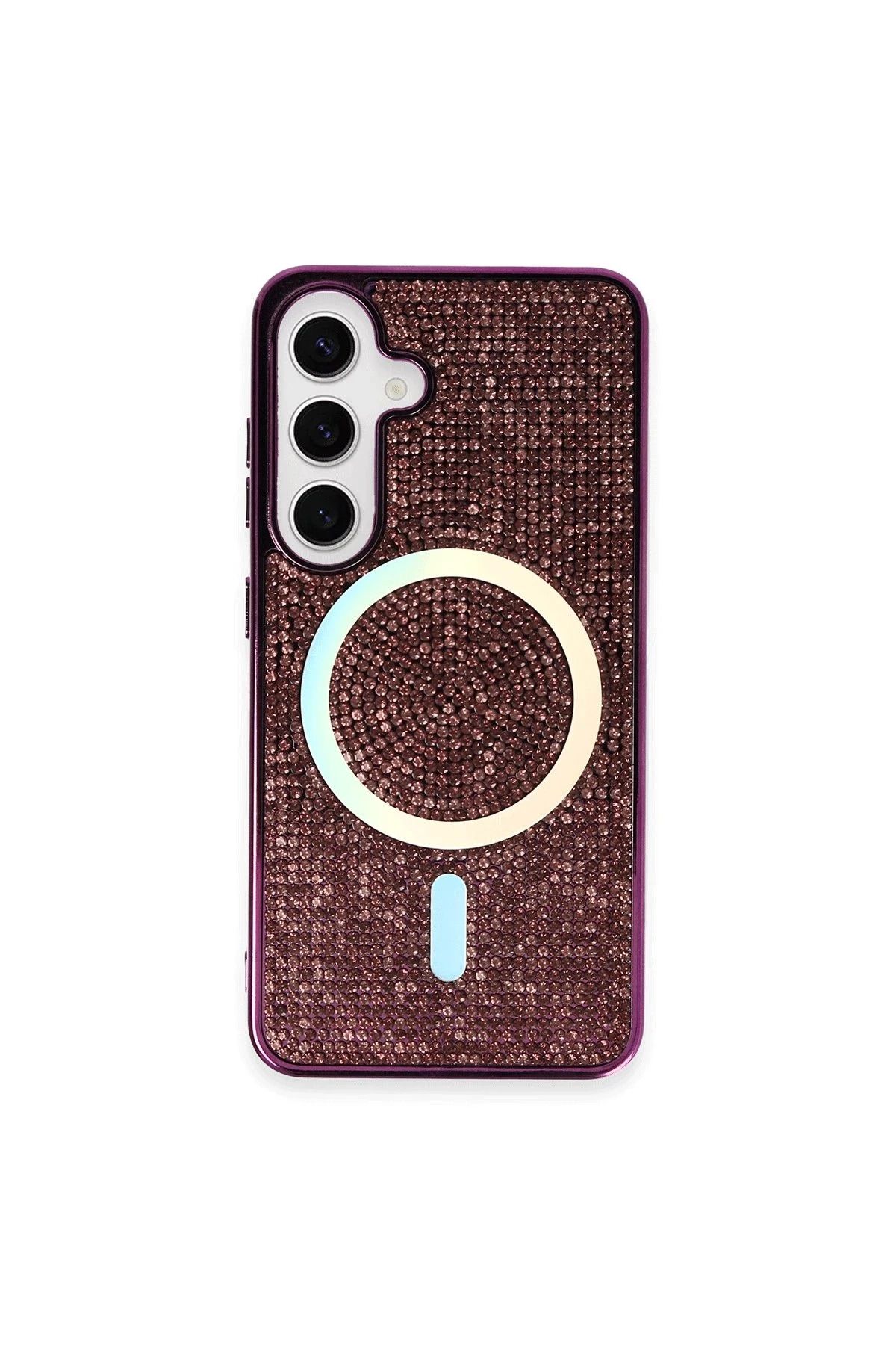 NewFace Samsung Galaxy S24 Kılıf Diamond Magsafe Kapak - Derin Mor HNZRN