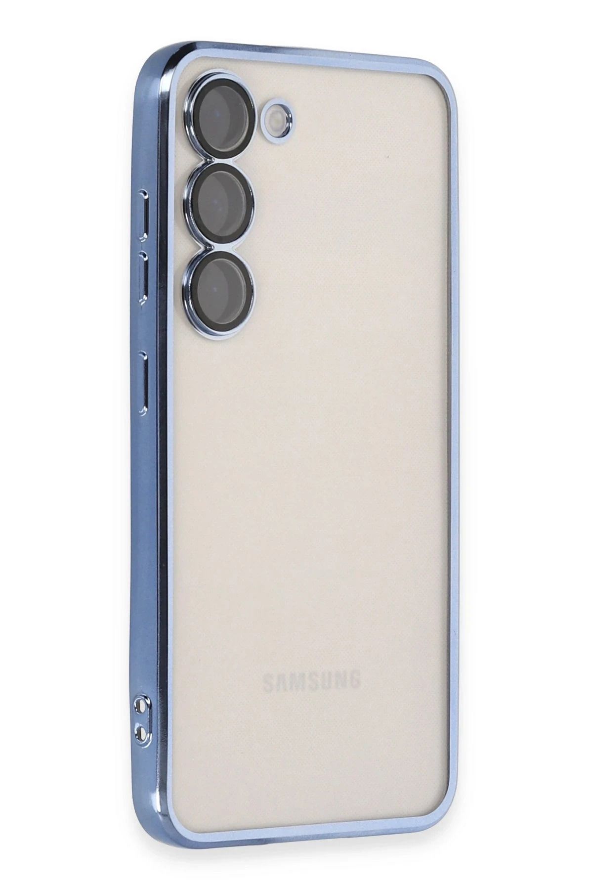 NewFace Samsung Galaxy S23 Plus Kılıf Lensli Silikon - Açık Mavi JOJUA
