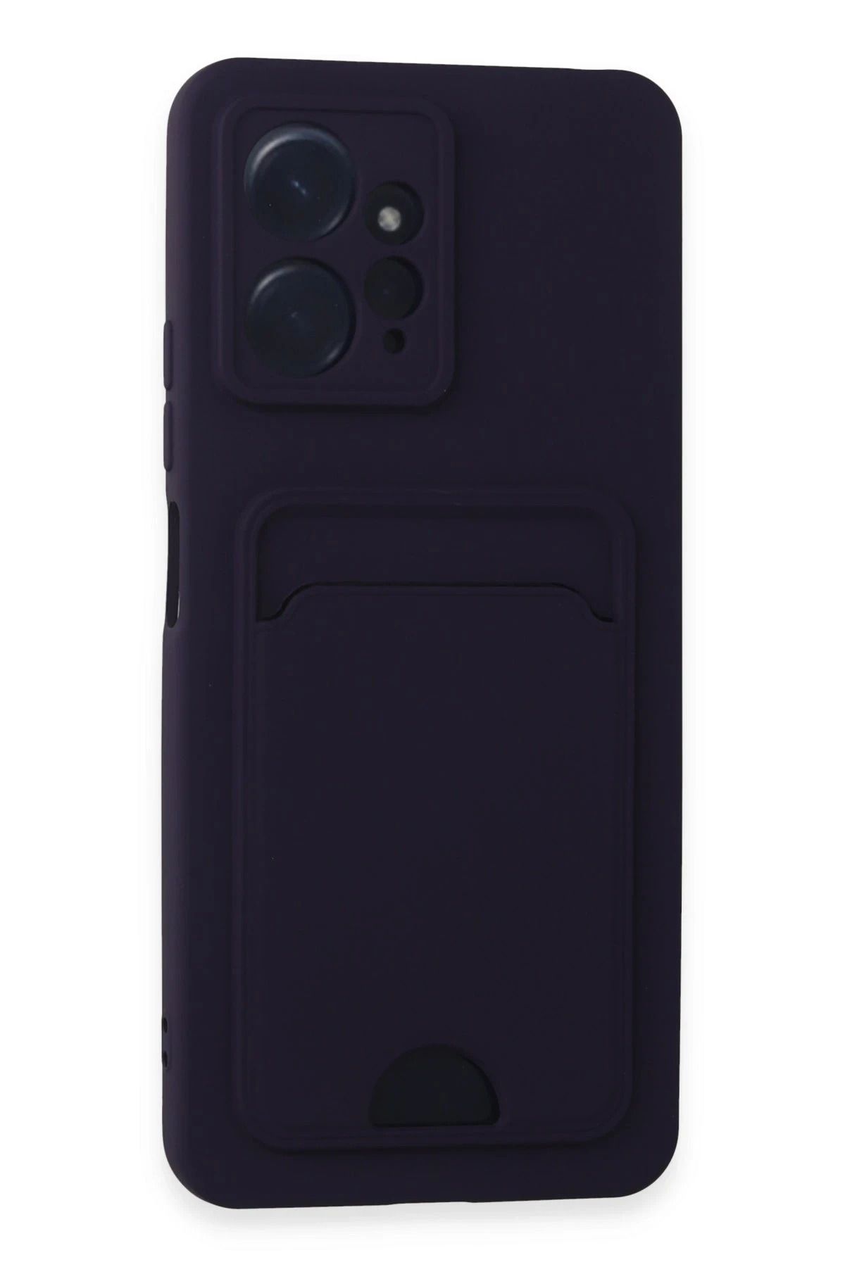NewFace Xiaomi Redmi Note 12 4G Kılıf Kelvin Kartvizitli Silikon - Derin Mor HNZRN