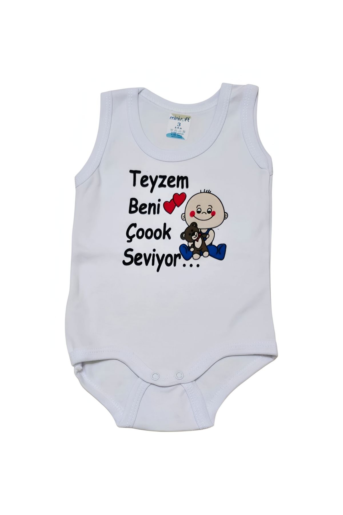 KATIA %100 pamuk sevimli baskılı zıbın – Teyzeden gelen sevgi dolu mesajla fark yaratın!"