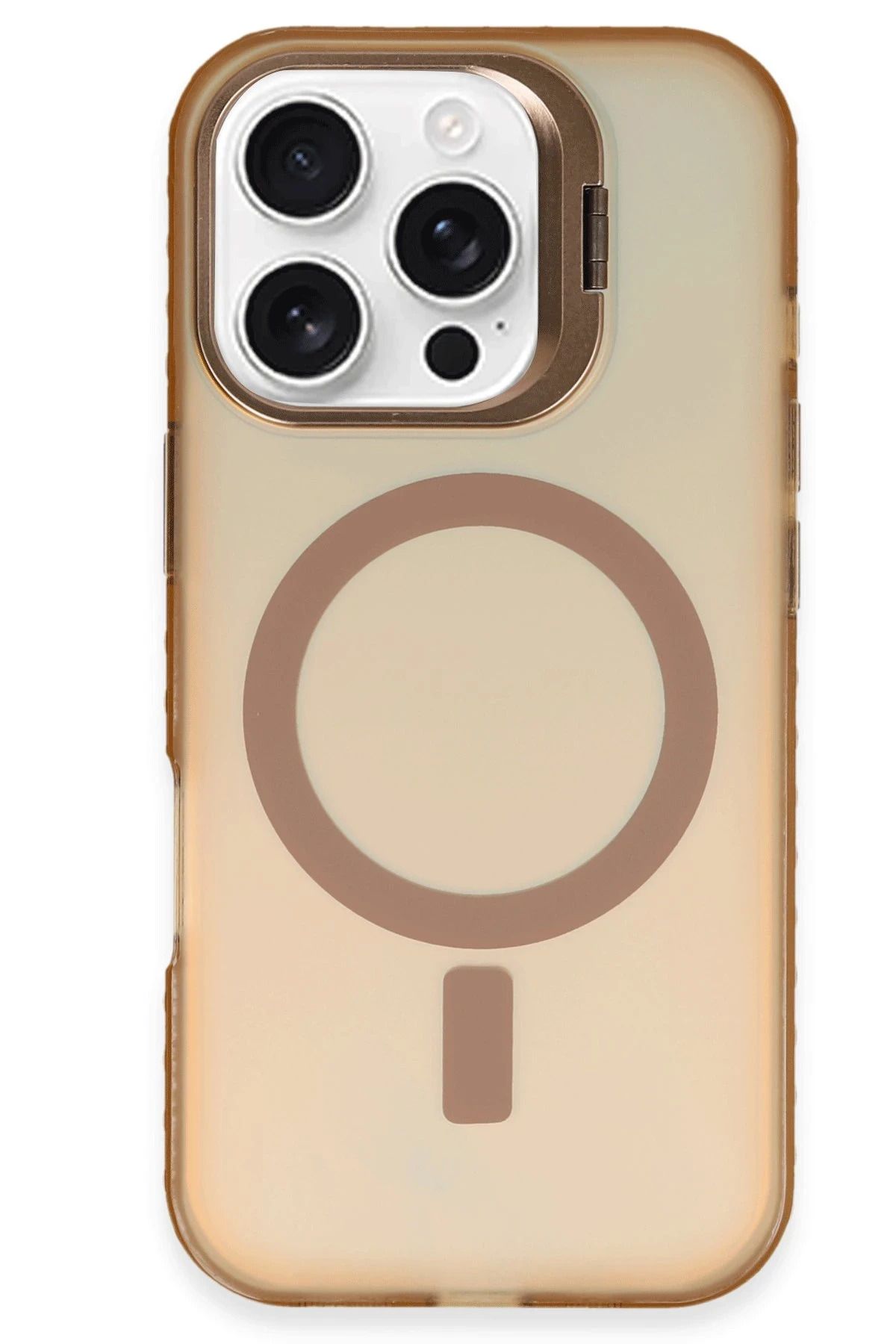 NewFace iPhone 16 Pro Kılıf Primera Magsafe Standlı Kapak - Gold INSLM