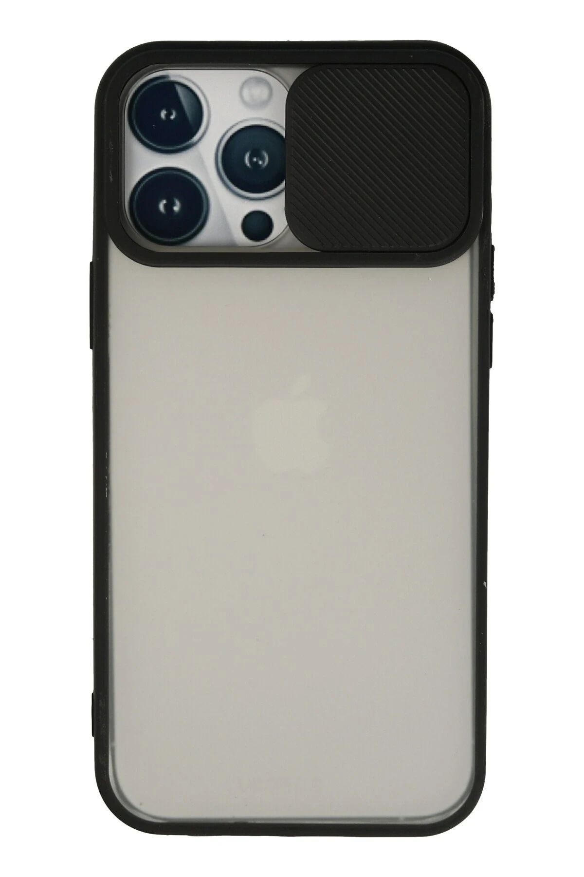 NewFace iPhone 13 Pro Max Kılıf Palm Buzlu Kamera Sürgülü Silikon - Siyah JOJUA