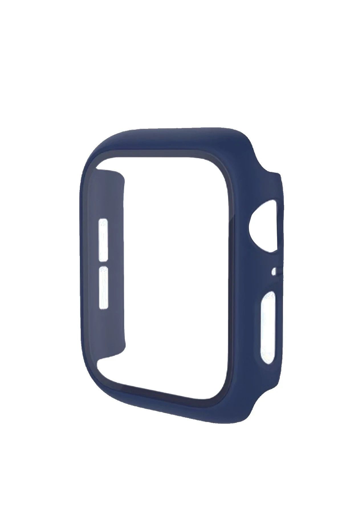 NewFace Apple Watch 41mm Camlı Kasa Ekran Koruyucu - Mavi DRSTR