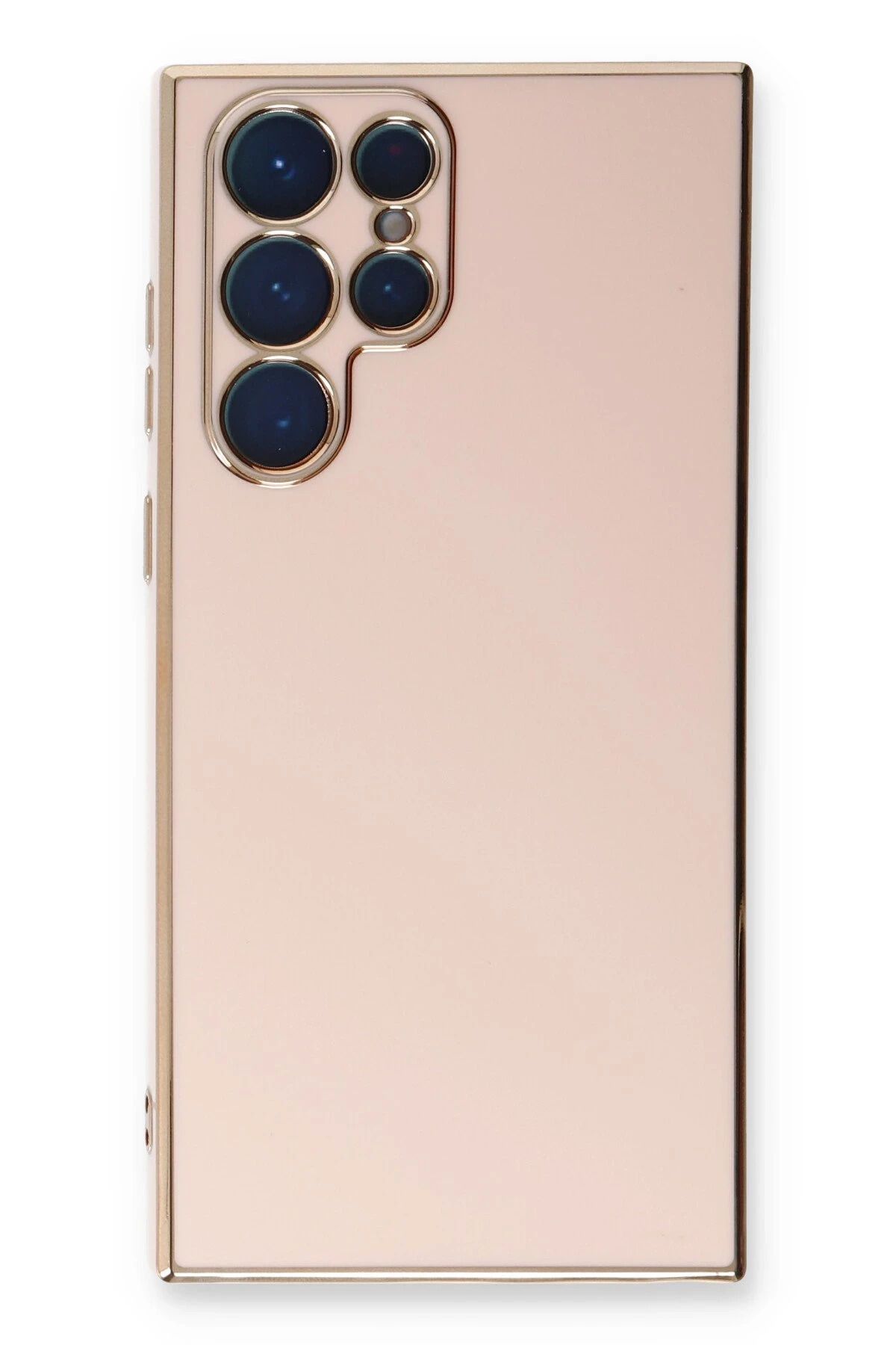 NewFace Samsung Galaxy S22 Ultra Kılıf Volet Silikon - Pembe FERRG