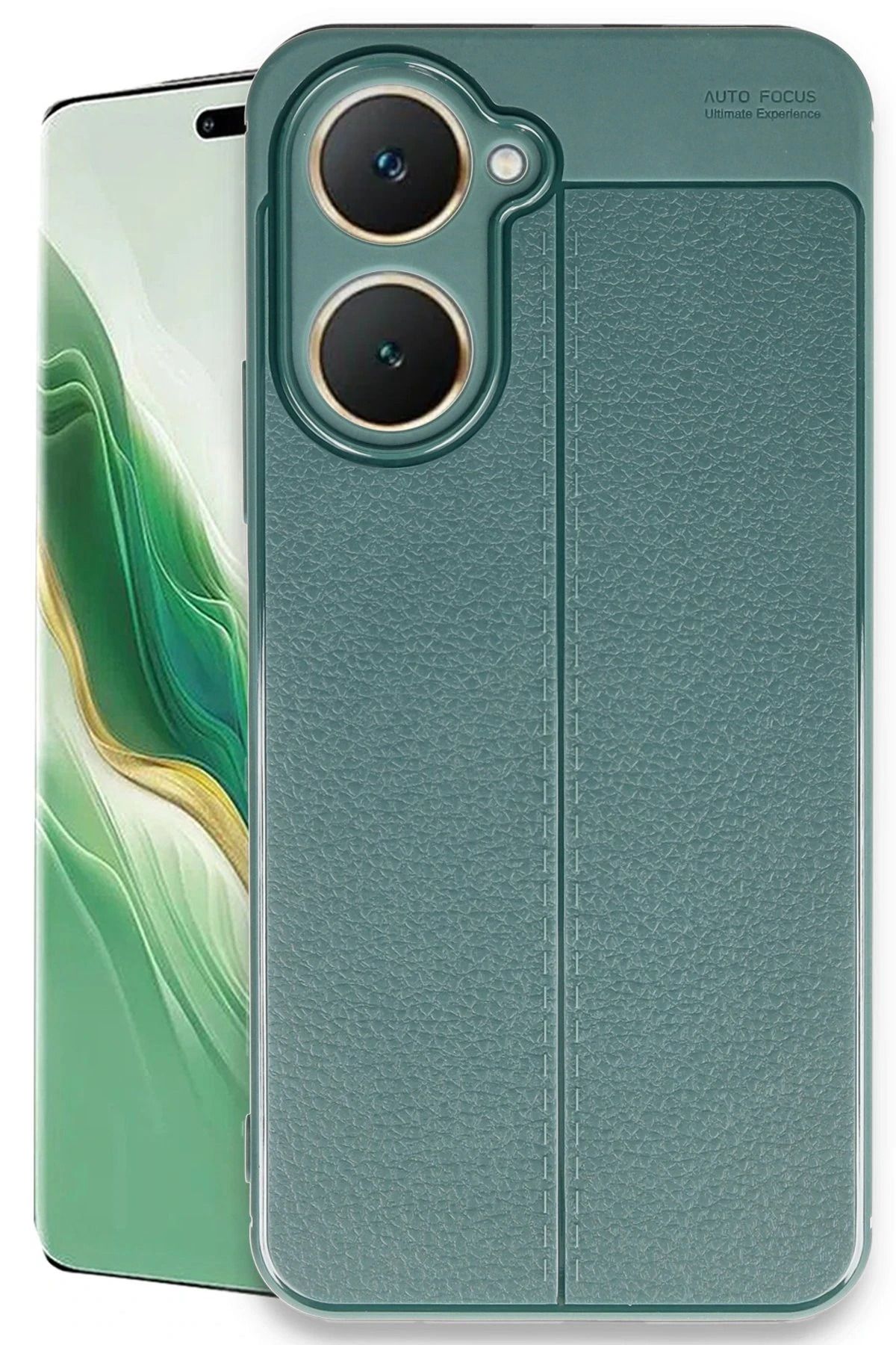 NewFace Vivo Y18 Kılıf Auto Focus Kapak - Koyu Yeşil YNSMR