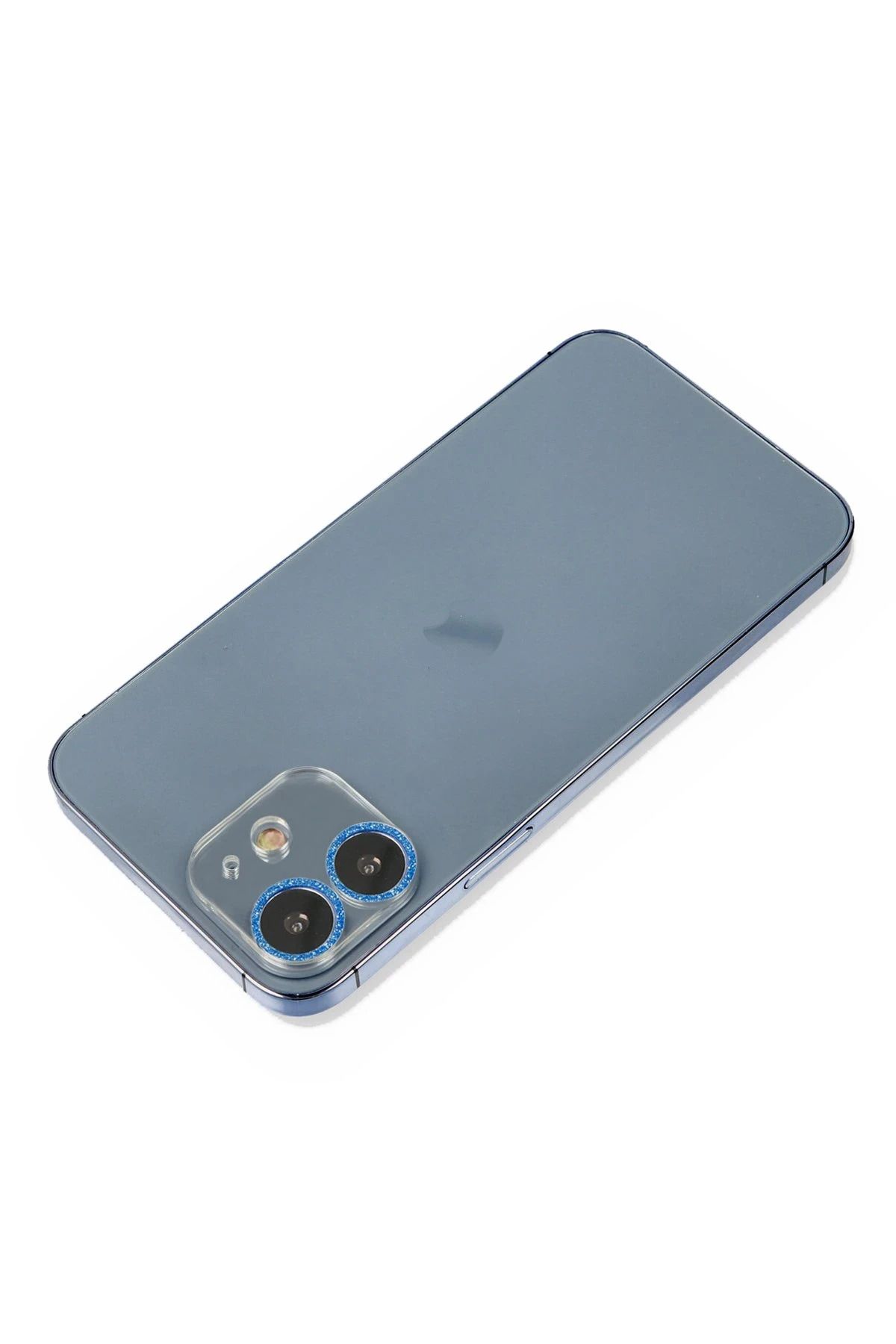 NewFace iPhone 12 Mini Uyumlu Shine Kamera Lens Koruma Cam - Mavi DRSTR