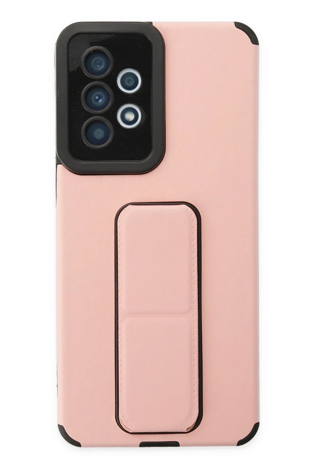 NewFace Samsung Galaxy A33 5G Kılıf Mega Standlı Silikon - Pudra DPMAH