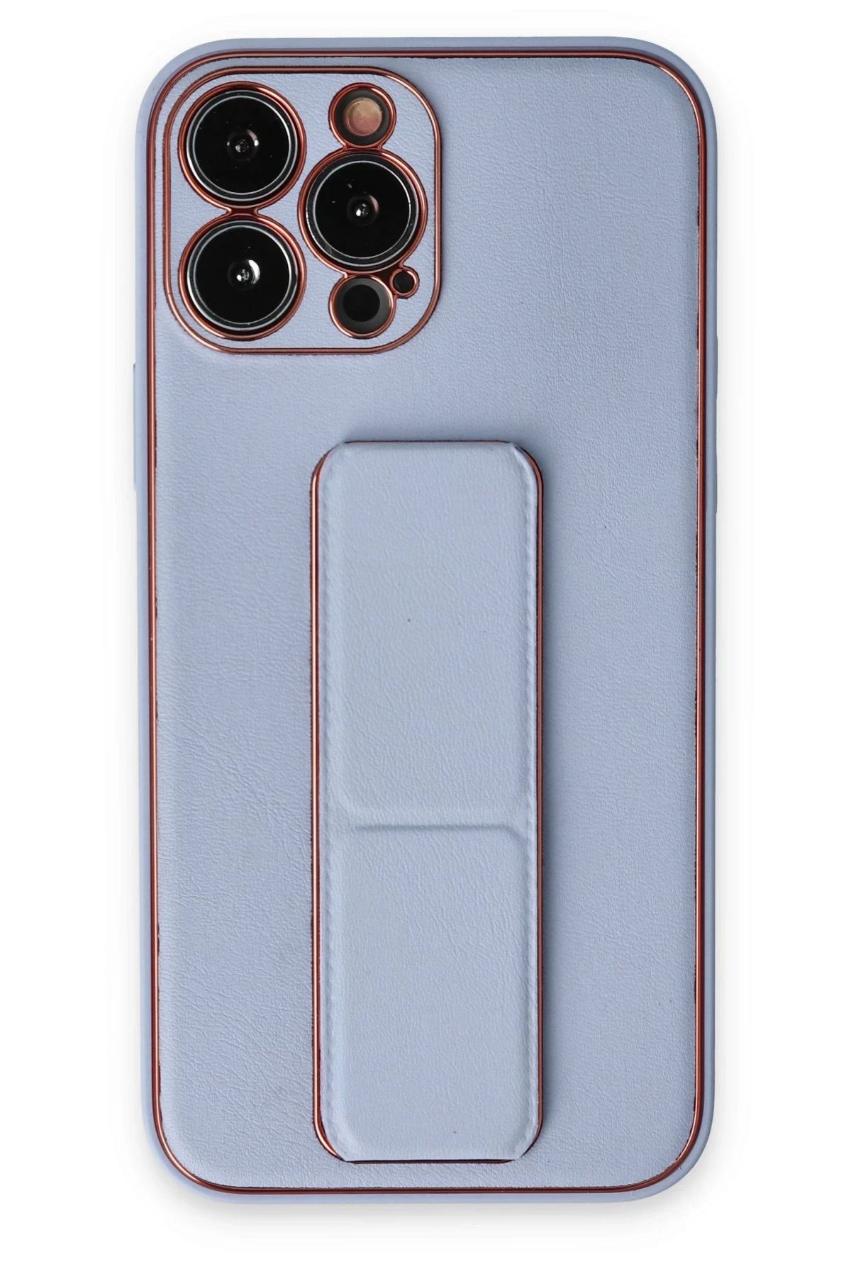NewFace iPhone 14 Pro Kılıf Coco Deri Standlı Kapak - Sky Blue JOJUA
