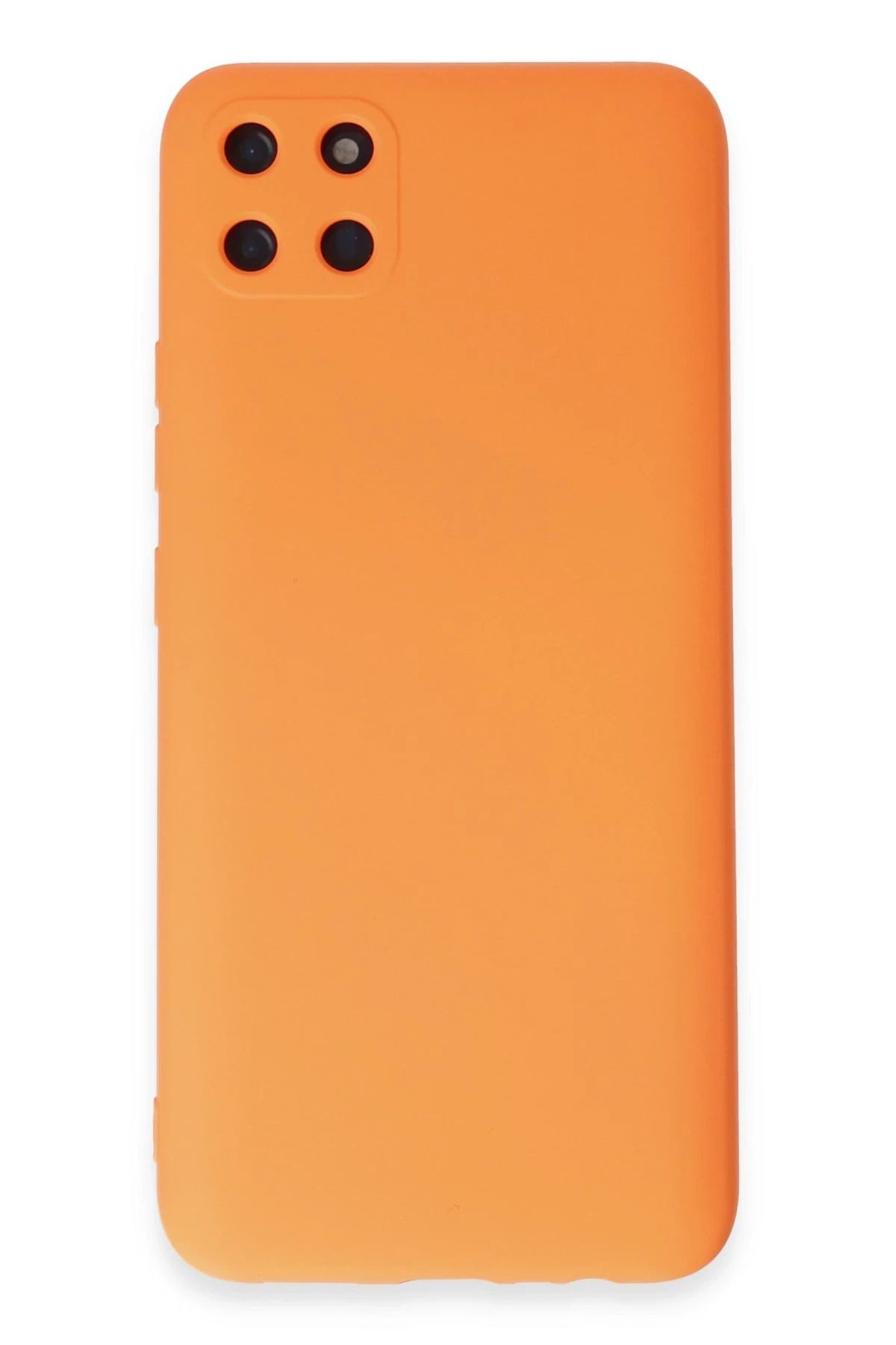 NewFace Realme C11 Kılıf Nano içi Kadife Silikon - Turuncu HNZRN