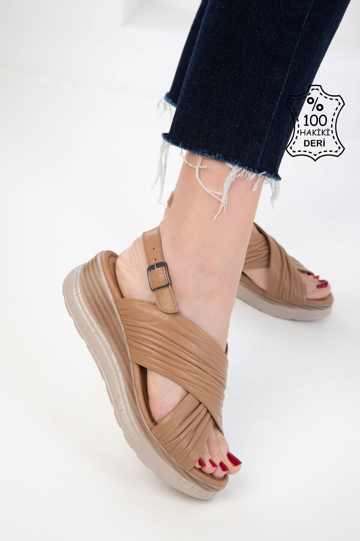 صندل زنانه قهوه ای SOHO | 20540 اورجینال - تصویر 4