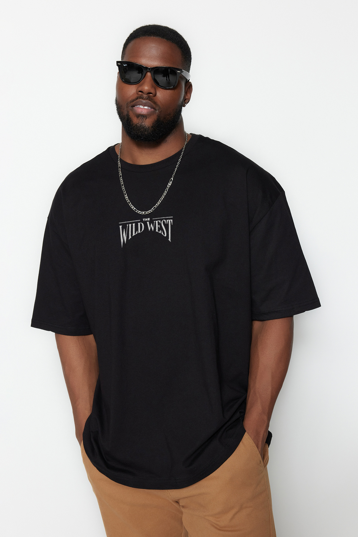 Trendyolmilla Man Büyük Beden Siyah Oversize/Geniş Kesim %100