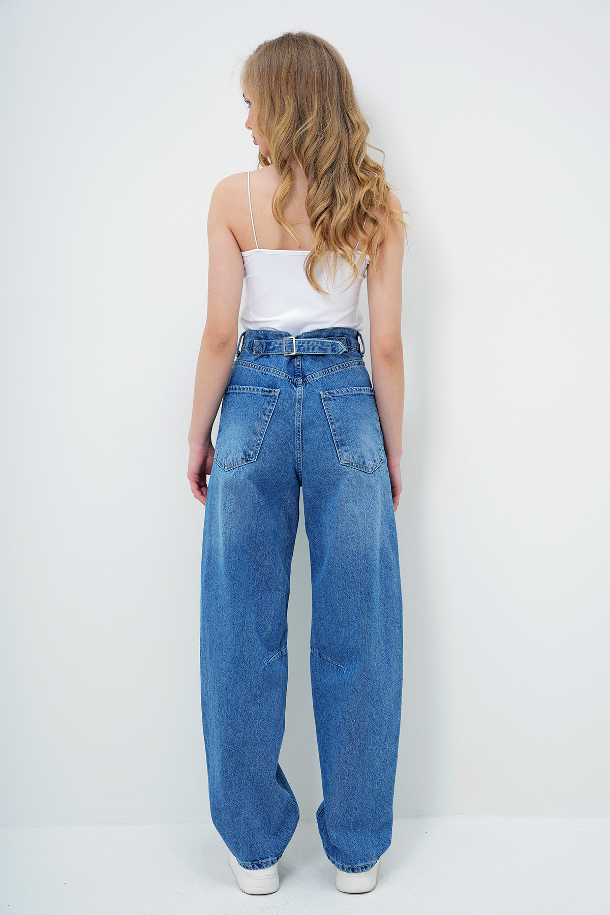 Kadın Mavi Yüksek Bel Baggy Balloon Jean ALC-X12557