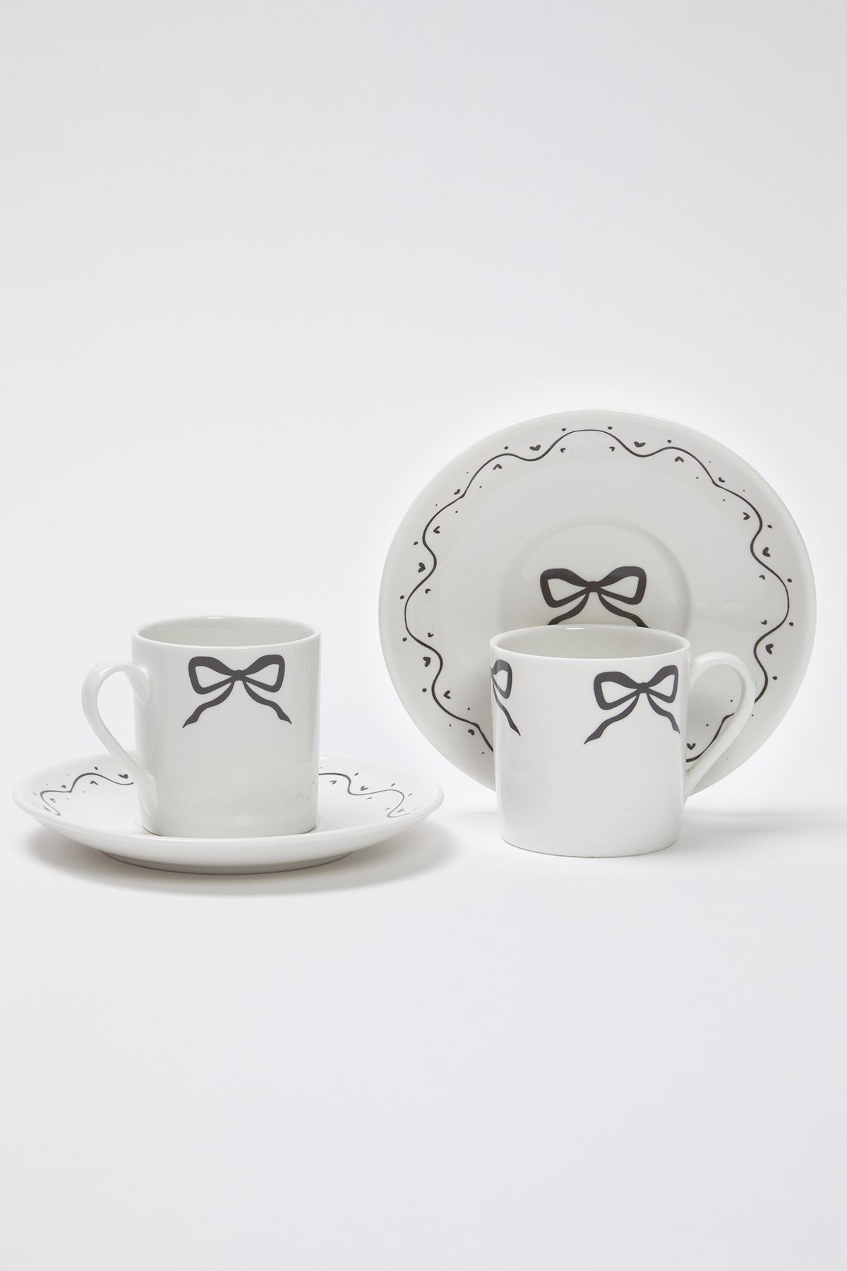 Trendyol Collection Set De 2 Cești De Cafea Cu Fundă/panglică Din Porțelan - One Size