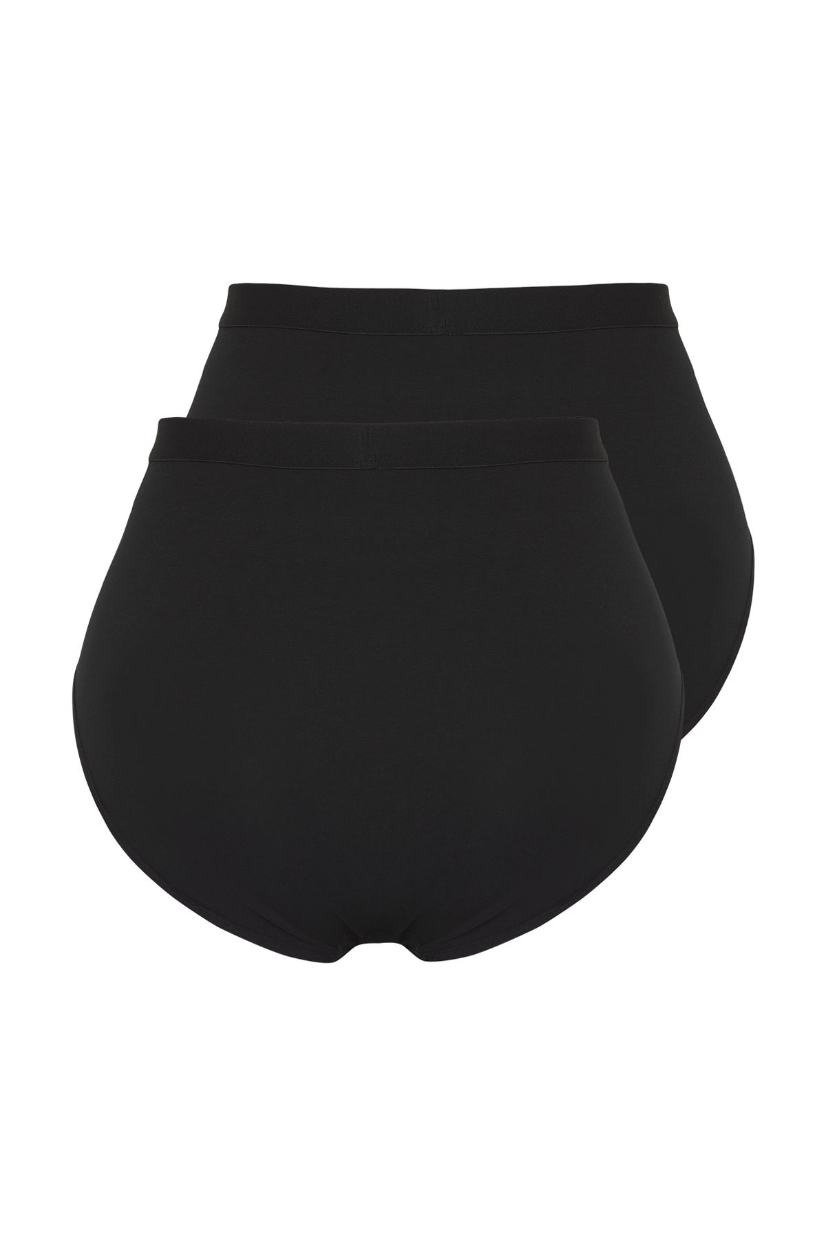 Trendyol Curve-Schwarzes 2er-Pack High Waist Gathering Plus Size Höschen TBBSS25CM00001 3