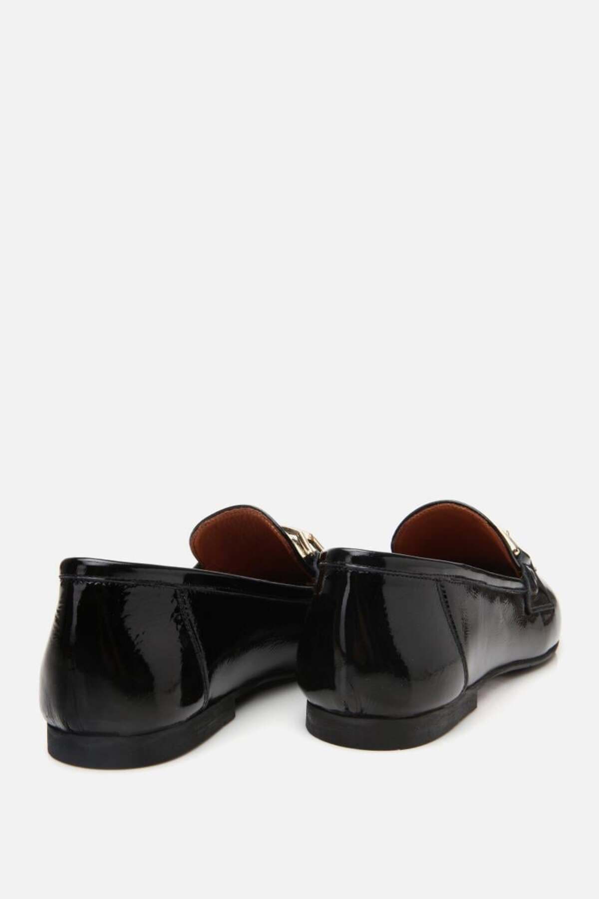 Yaya by Hotiç Kadın Deri Siyah Tokalı Loafer görsel 8