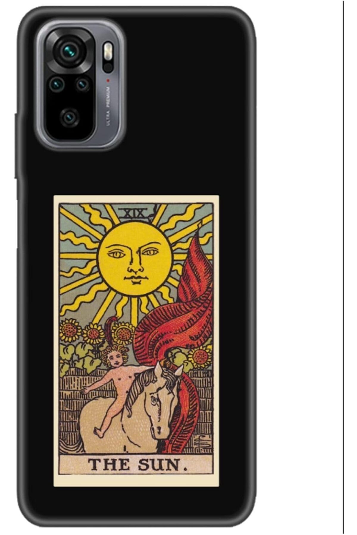 STOREMAX glpzr Redmi Note 10S ile uyumlu Siyah The Sun Tarot Telefon Kılıfı trendybuy 1109110