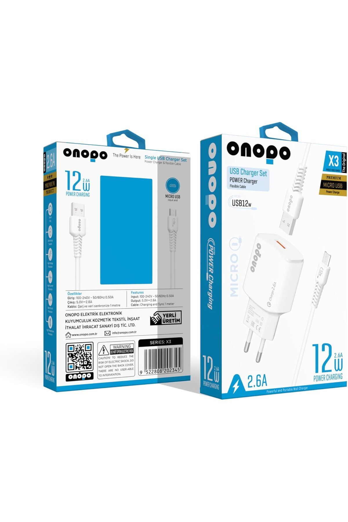STOREMAX nffashopm Android Uyumlu Hızlı Şarj Micro USB 2.6A 12W - X3 | Şık Beyaz, Hızlı ve Güvenilir