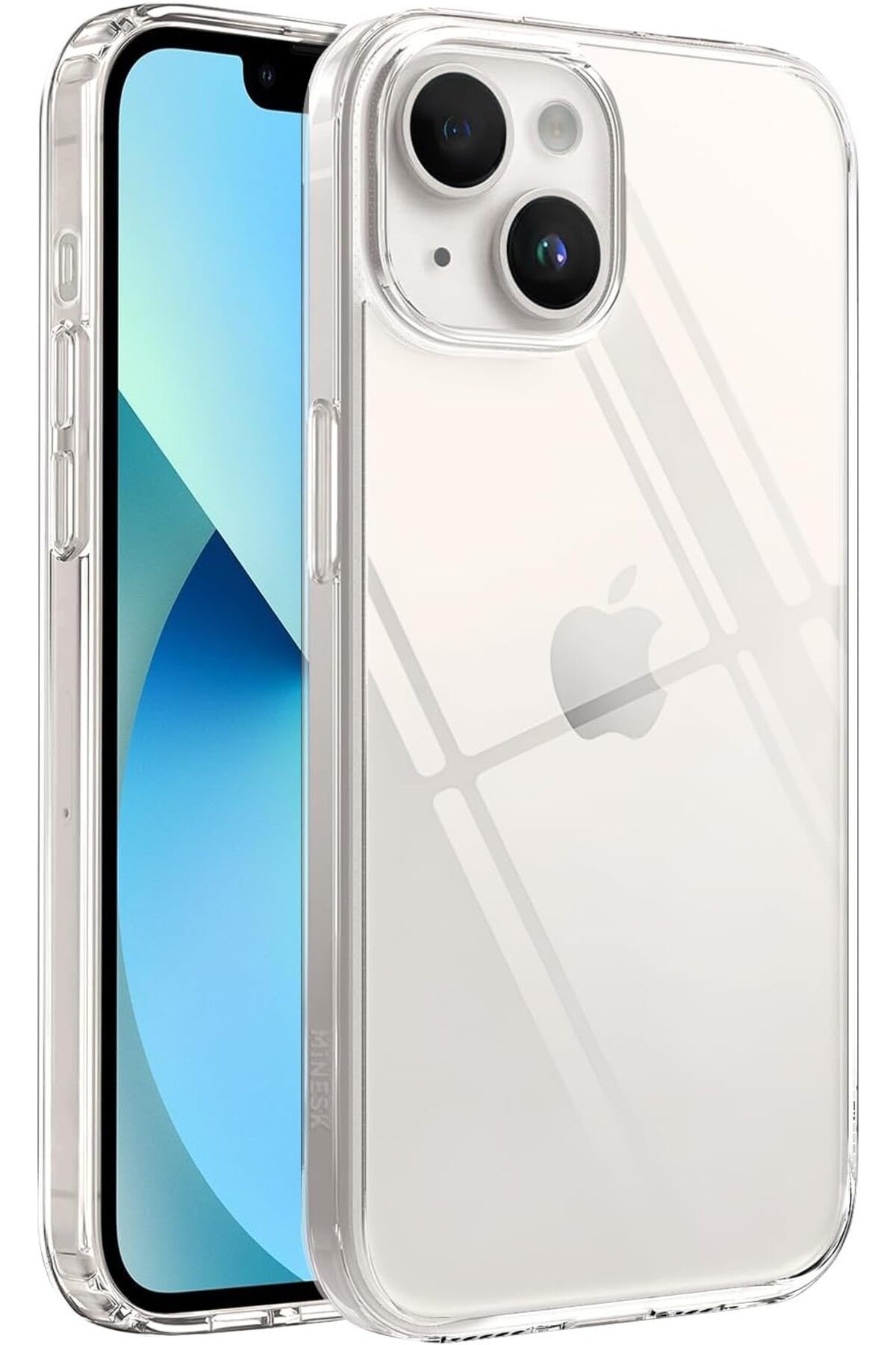 STOREMAX nffashopm iPhone 11 ile Uyumlu Cyrstal Clear Şeffaf Silikon Kılıf Arkası Sert Polikarbonat Kenar